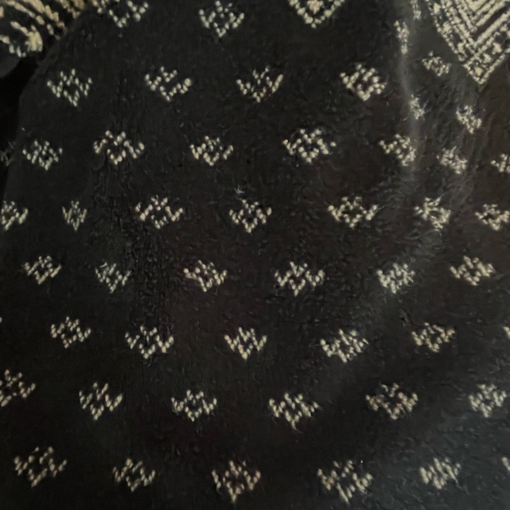 Willi Smith Jacket Lightweight Crop Aztec Design Black/Tan Soft Faux Fur Med - Picture 6 of 11